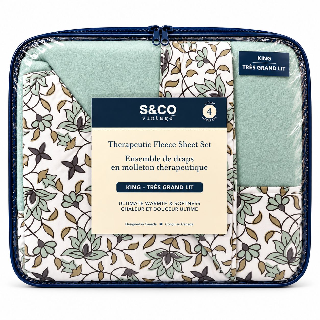 Ensemble de drap en molleton thérapeutique- King- Mousse