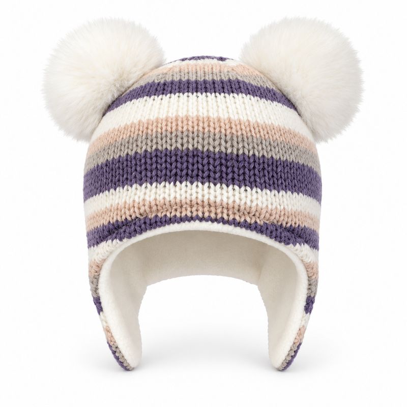 Tuque pour Enfant Rayé Mauve