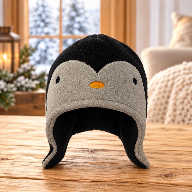 Tuque pour enfant pingouin sans pompon