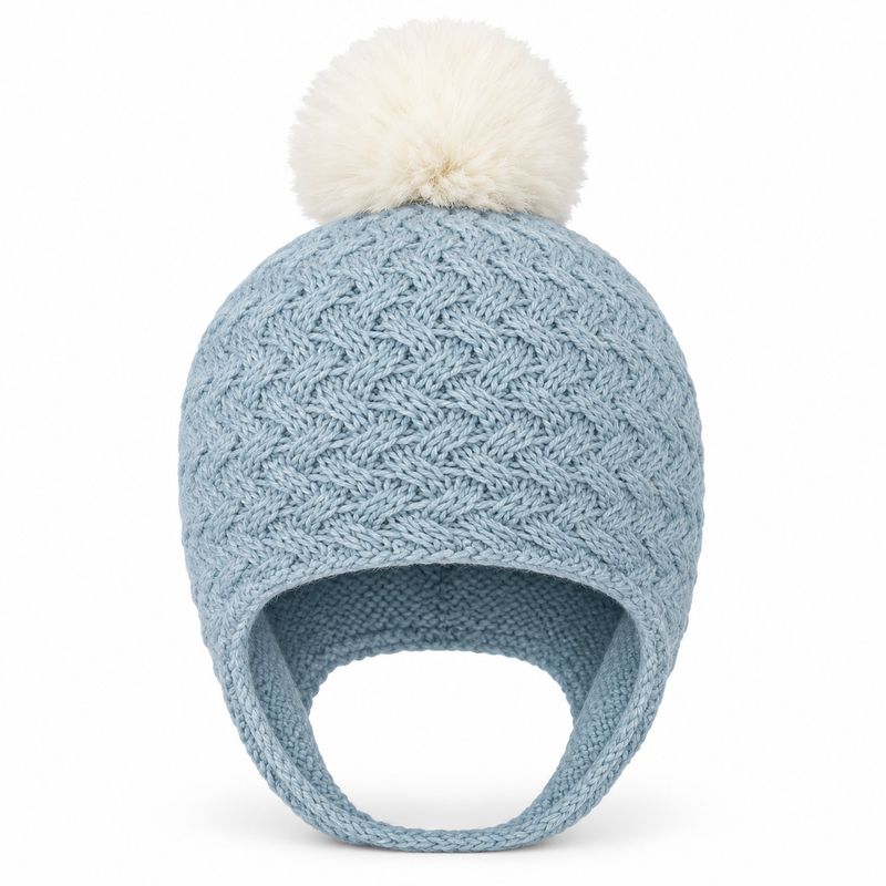 Tuque pour Enfant Bleu Avec pompom