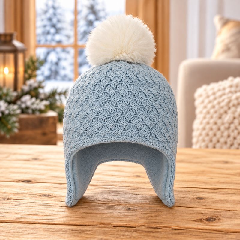 Tuque pour Enfant Bleu Avec pompom