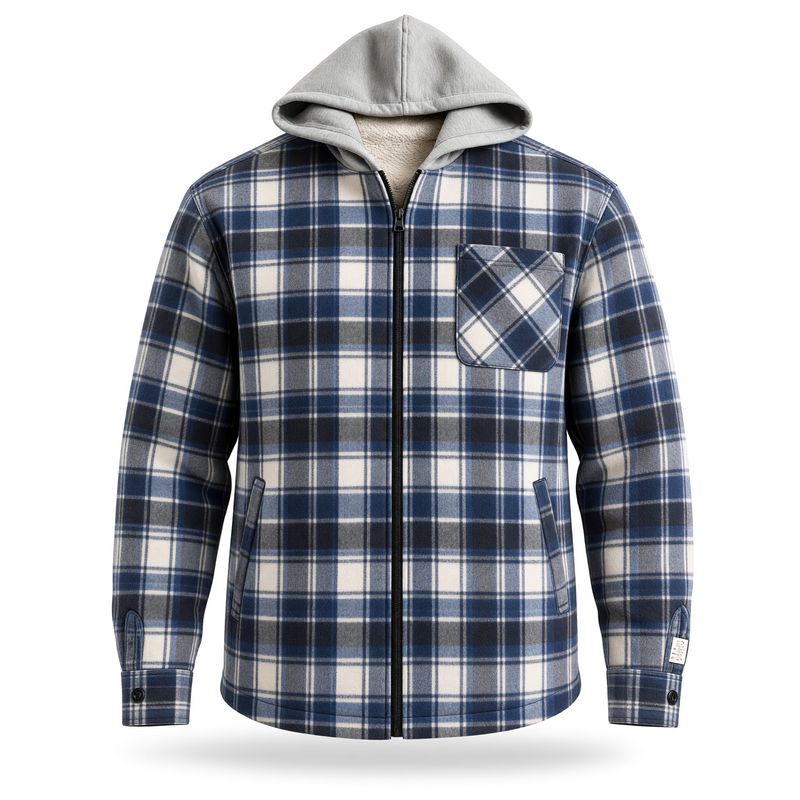 Veste doublée- Bleu/Blanc/Noir- L