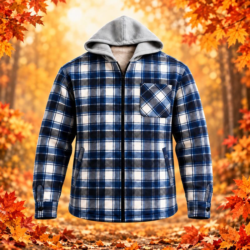 Veste doublée- Bleu/Blanc/Noir- L