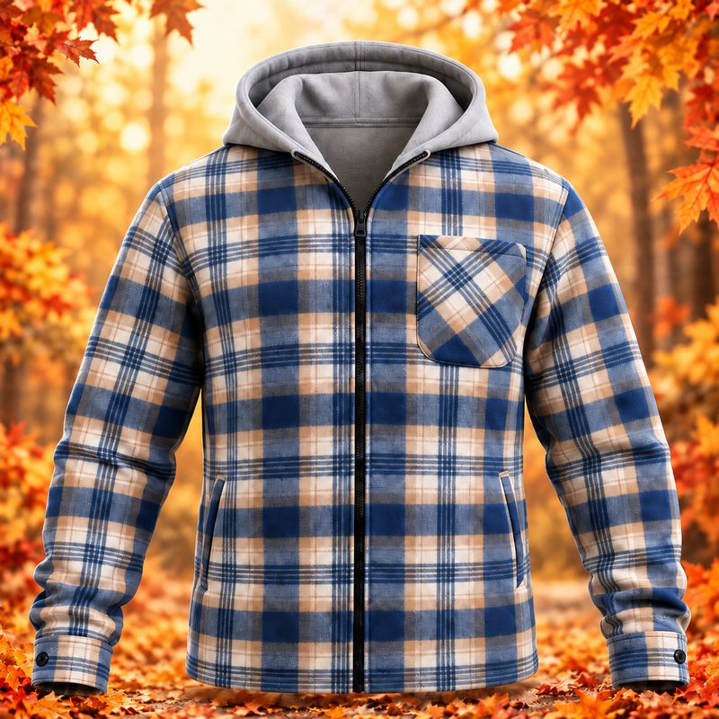 Veste doublée- Bleu/Blanc- XL