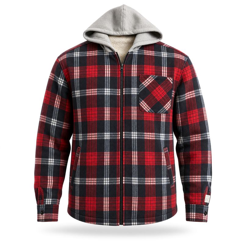 Veste doublée- Rouge/Blanc- L