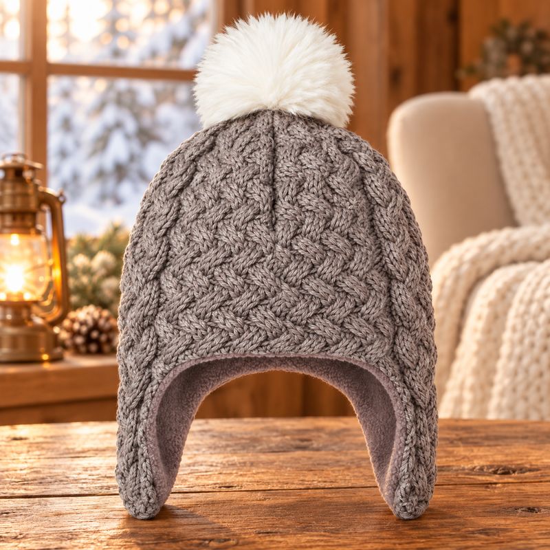 Tuque pour Enfant prune Avec pompom