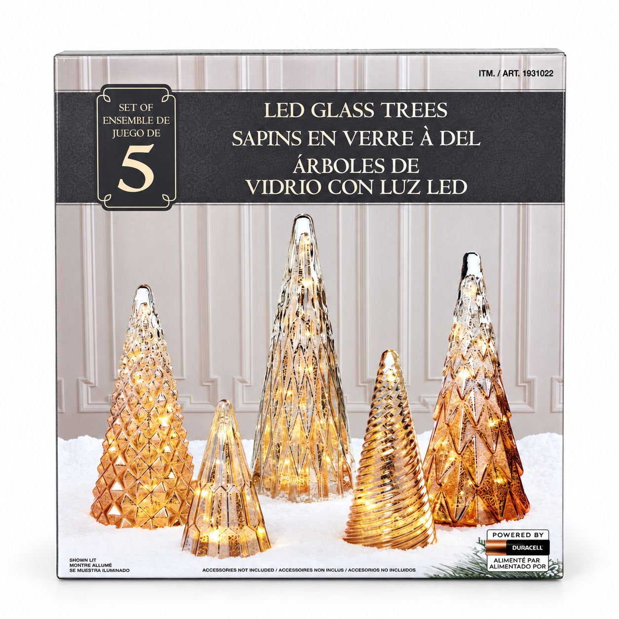 Sapin en verre a del - Doré