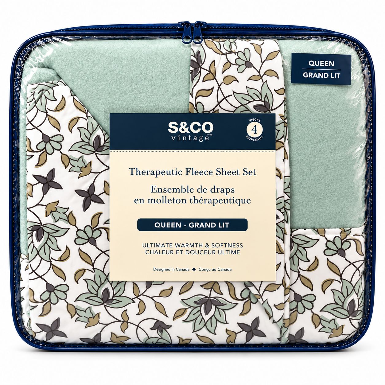 Ensemble de drap en molleton thérapeutique- Queen- Mousse