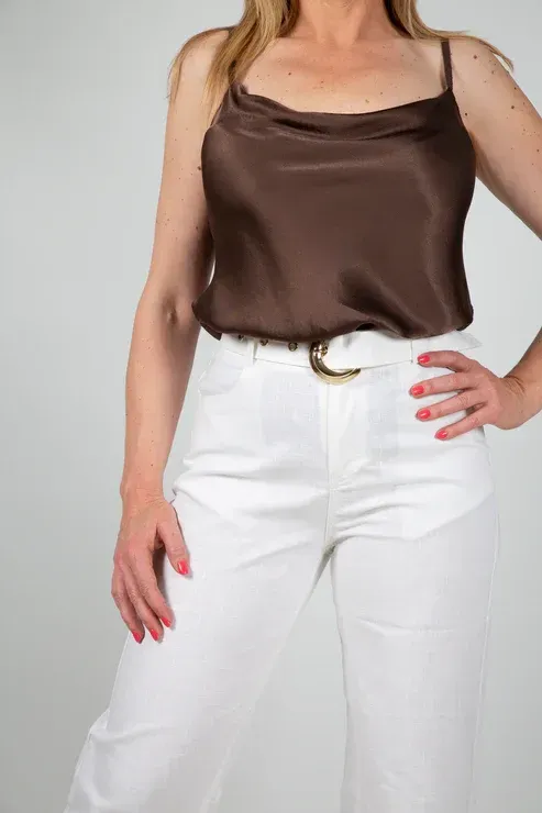 Pantalón lino pitillo (Blanco) Pantalón lino pitillo (Blanco)