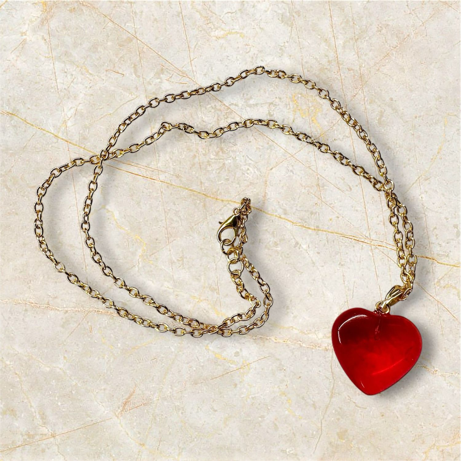 Collana Cuore Rosso Grande