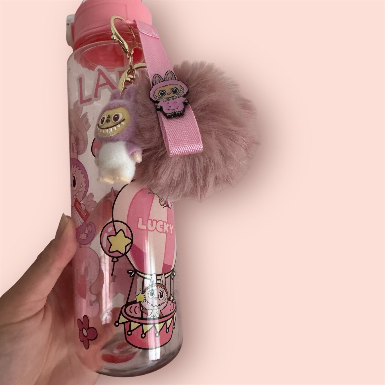 Borraccia set Labubu rosa