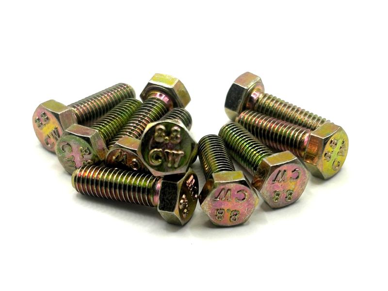 Geel Gepassiveerde Zeskanttapbout M5x16mm