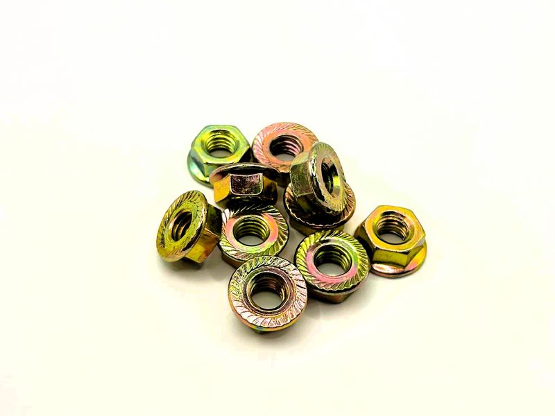 Geel Gepassiveerde Flensmoer met kartel M6