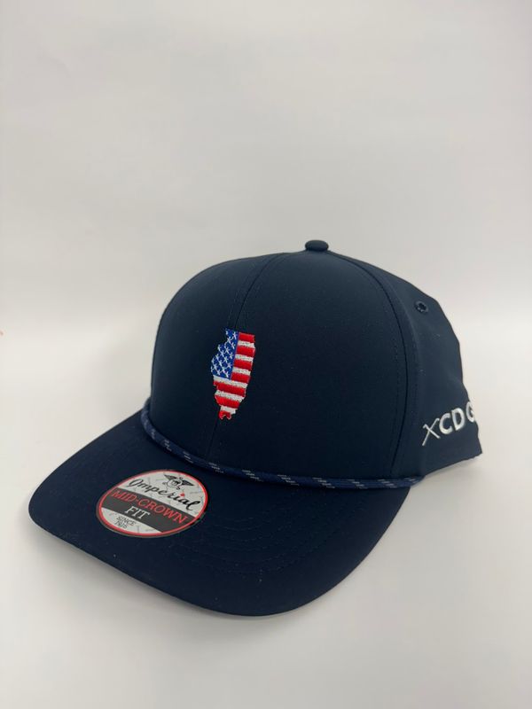 Imperial - 5054 Navy Rope Cap with IL/USA