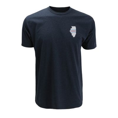Imperial Men&#39;s Seabreeze CrewNeck T-Shirt Navy with IL/Chi Flag