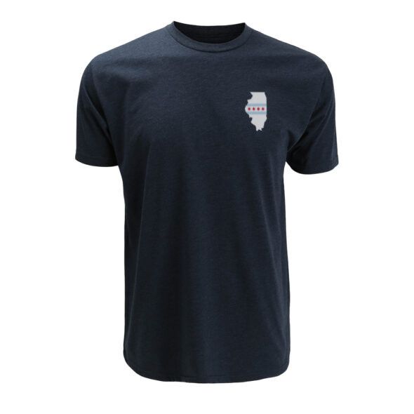 Imperial Men&#39;s Seabreeze CrewNeck T-Shirt Navy with IL/Chi Flag