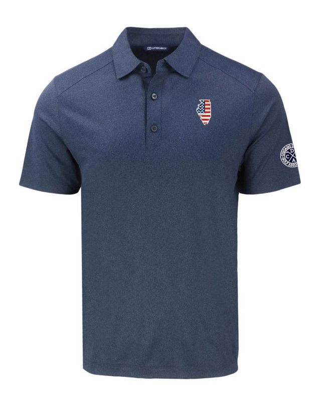 Cutter &amp; Buck - Forge Eco Stretch Recylced Men&#39;s Polo with IL/USA Flag
