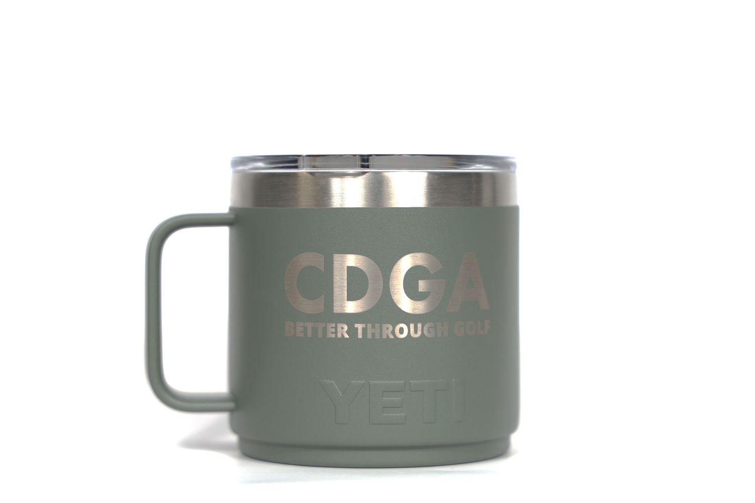YETI - Rambler 14 oz Mug with CDGA Wordmark, Color: Camp Green