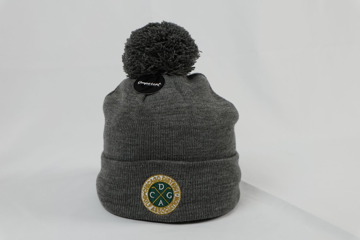 Imperial - CDGA Tahoe Knit Beanie with Pom with CDGA, Color: Heathered Charcoal