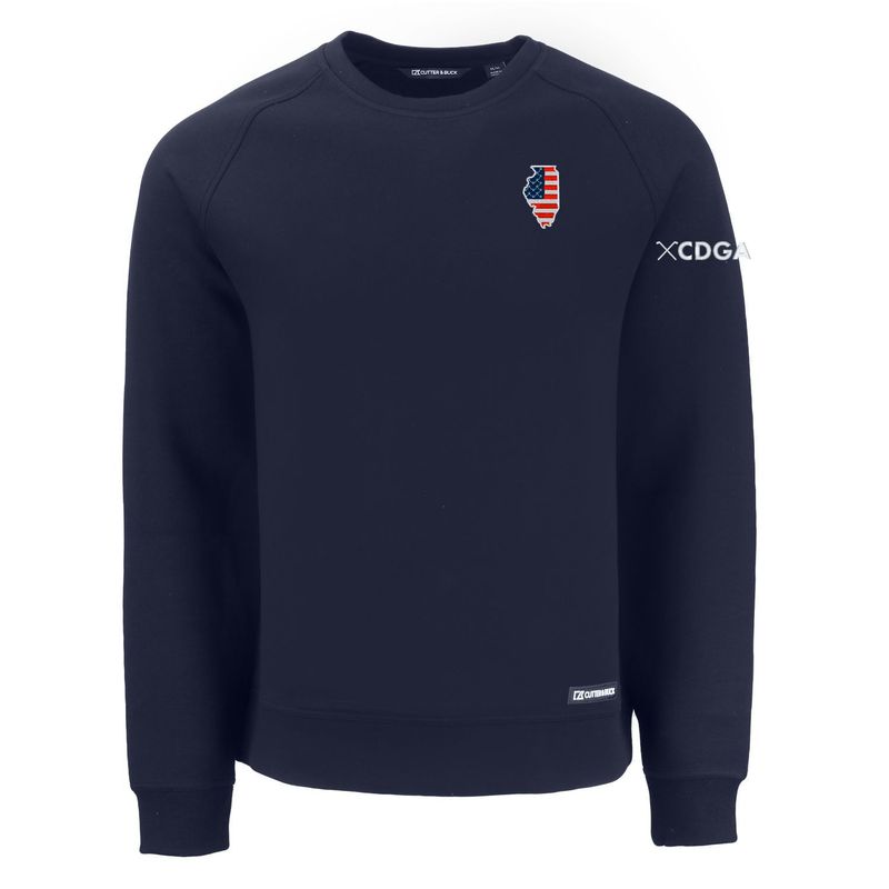 Cutter &amp; Buck IL/USA Crew Neck Men&#39;s Pullover - Navy