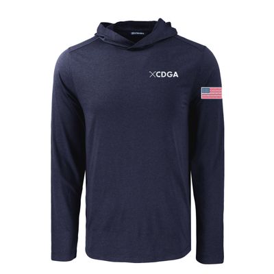 Cutter &amp; Buck USA Coastline Recycled Men&#39;s Hooded Shirt with CDGA Wordmark