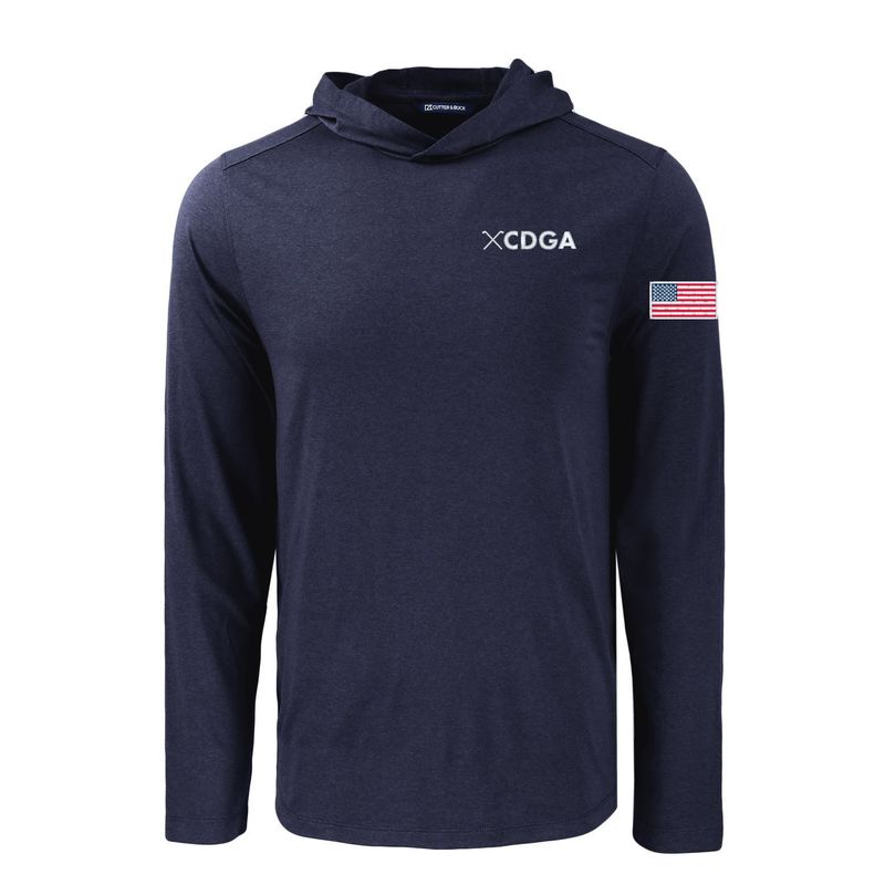 Cutter &amp; Buck USA Coastline Recycled Men&#39;s Hooded Shirt with CDGA Wordmark