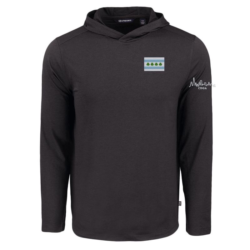Cutter &amp; Buck Chicago Flag/Shamrock Coastline Men&#39;s Hooded Shirt