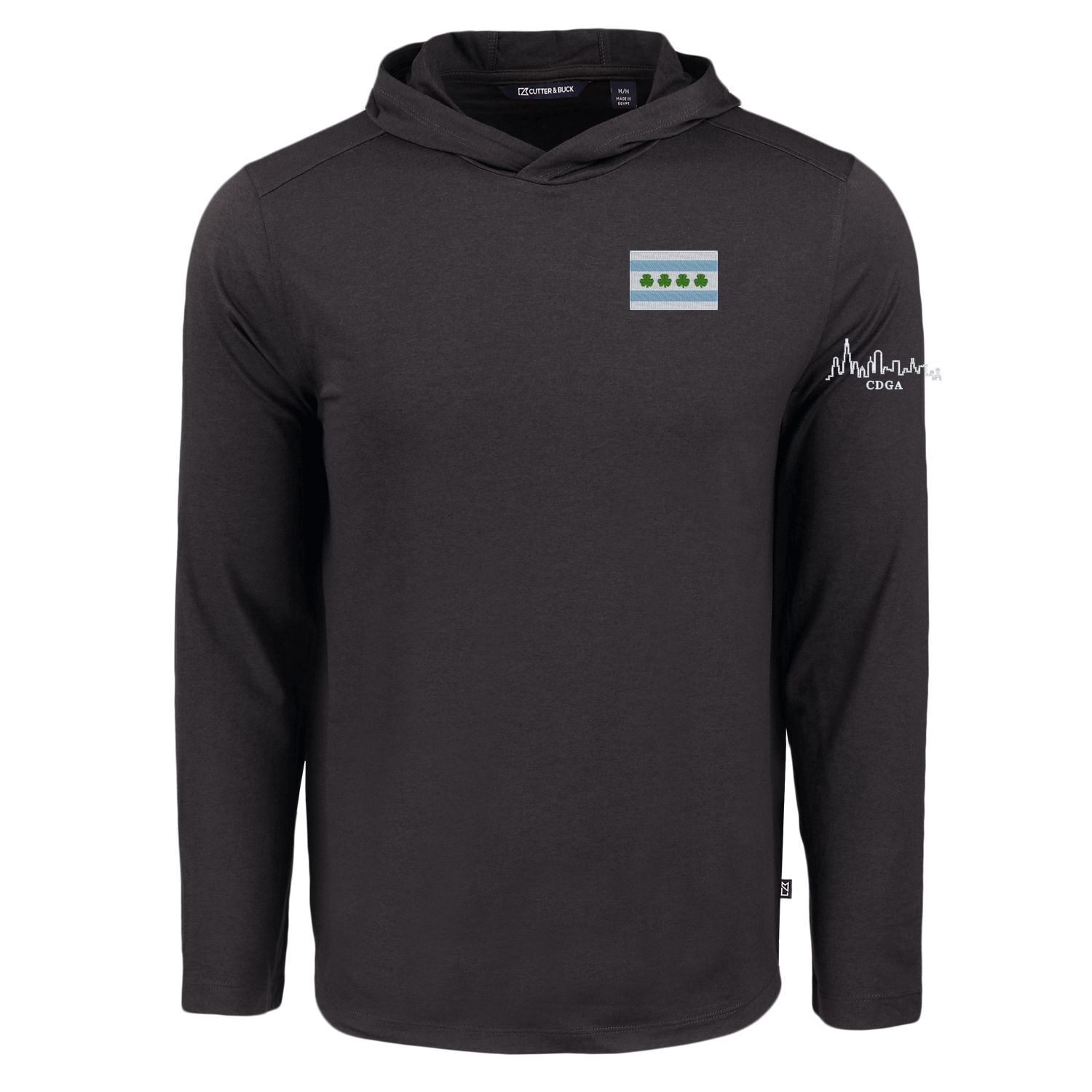 Cutter &amp; Buck Chicago Flag/Shamrock Coastline Men&#39;s Hooded Shirt, Size: Small