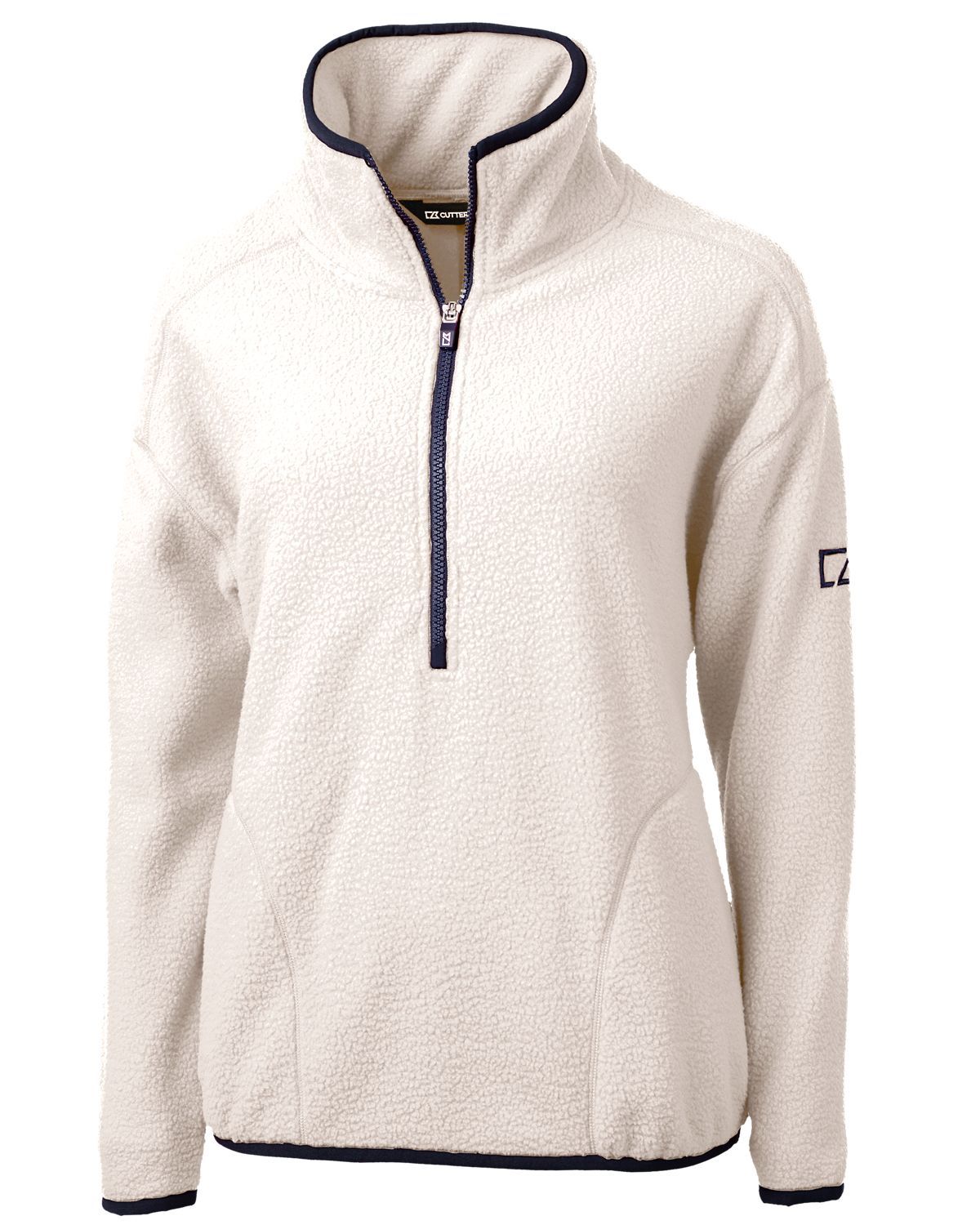 Cutter &amp; Buck Cascade Eco Fleece Women&#39;s Pullover Jacket - Shell/Navy