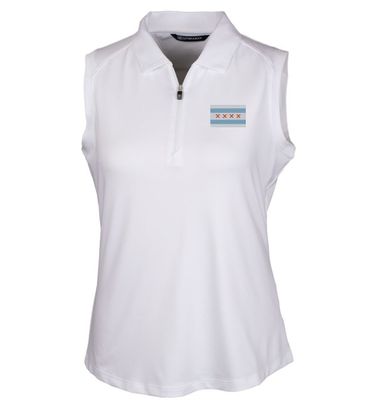 Cutter &amp; Buck Ladies Forge Stretch Polo with Chi Flag/Clubs