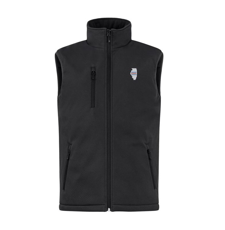 Cutter &amp; Buck Men&#39;s Equinox Softshell Vest with IL/Chi Flag