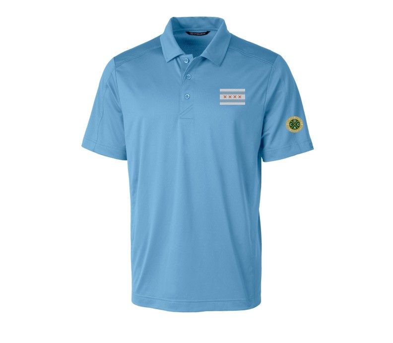 Cutter &amp; Buck Men&#39;s Prospect Textured Stretch Polo with Chi Flag/Clubs