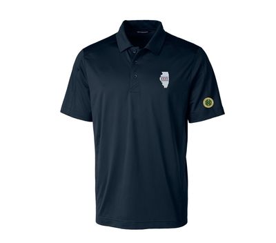 Cutter &amp; Buck Men's Textured Stretch Prospect Polo with IL/Chi Flag