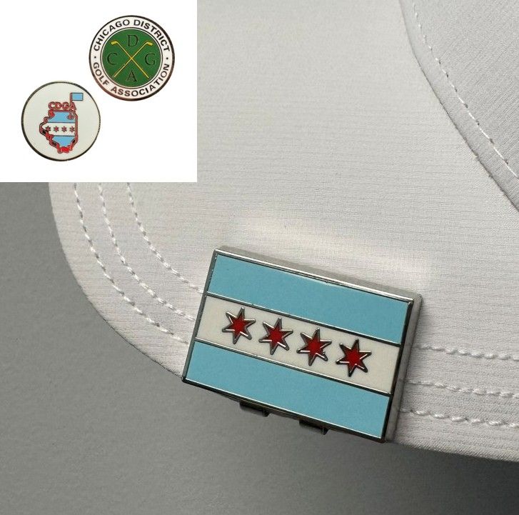 PRG - Chicago Flag Hat Clip and Ball Marker, Color: Chicago Flag