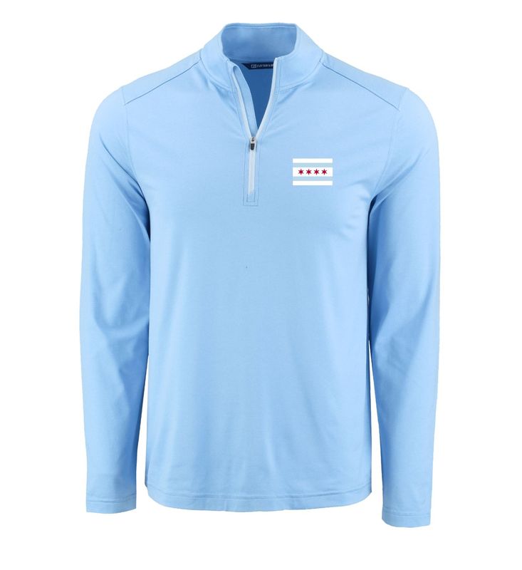 Cutter &amp; Buck - Coastline Epic Comfort Eco Quarter Zip with Chicago Flag