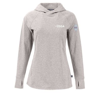 Cutter &amp; Buck Women's Heathered Hooded Pullover with CDGA and IL/Chi Flag