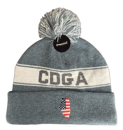 Imperial - IL/USA Knit Beanie with Pom, Slate