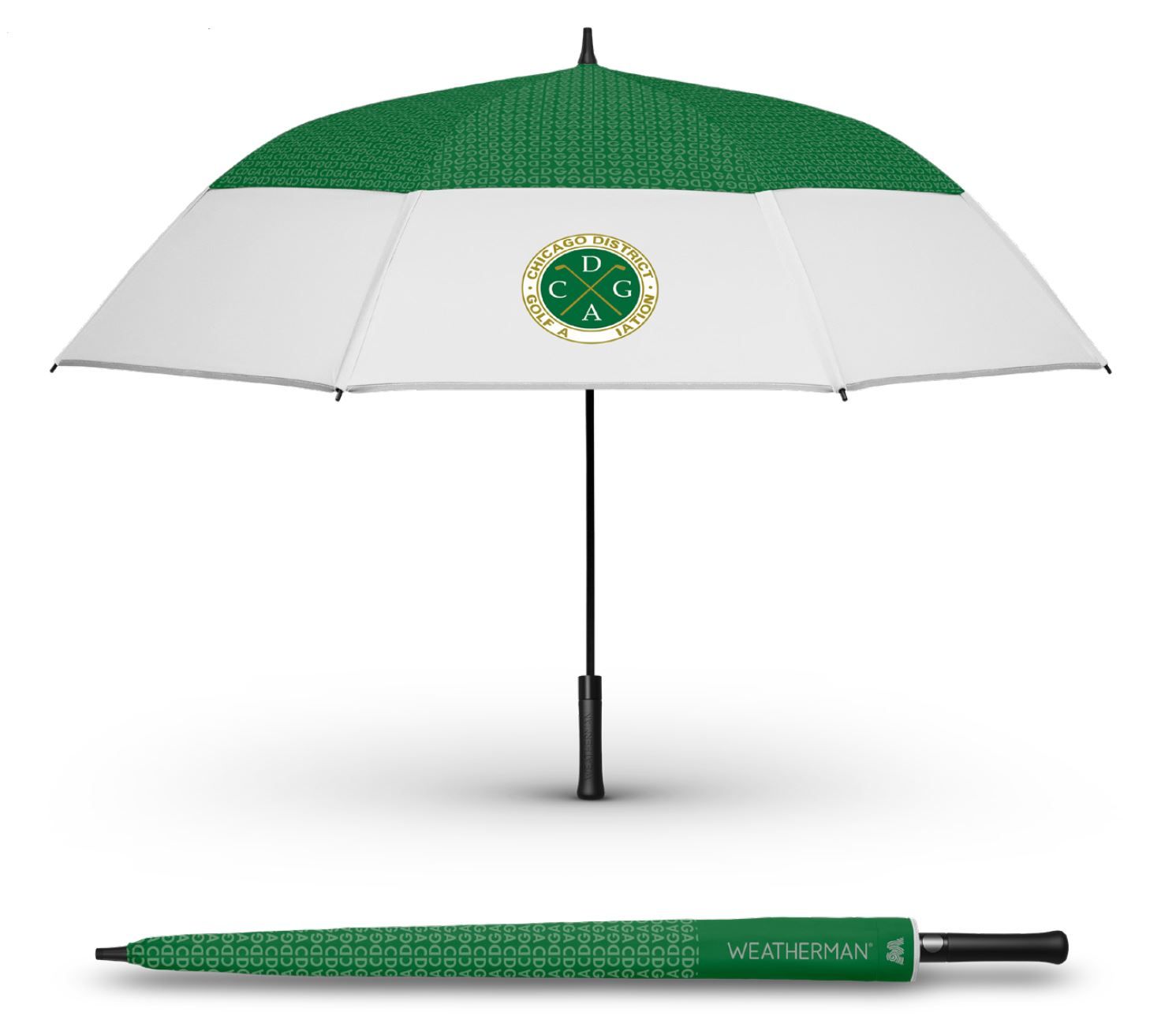 Weatherman 68’’ Golf Automatic Umbrella, Color: Green/White