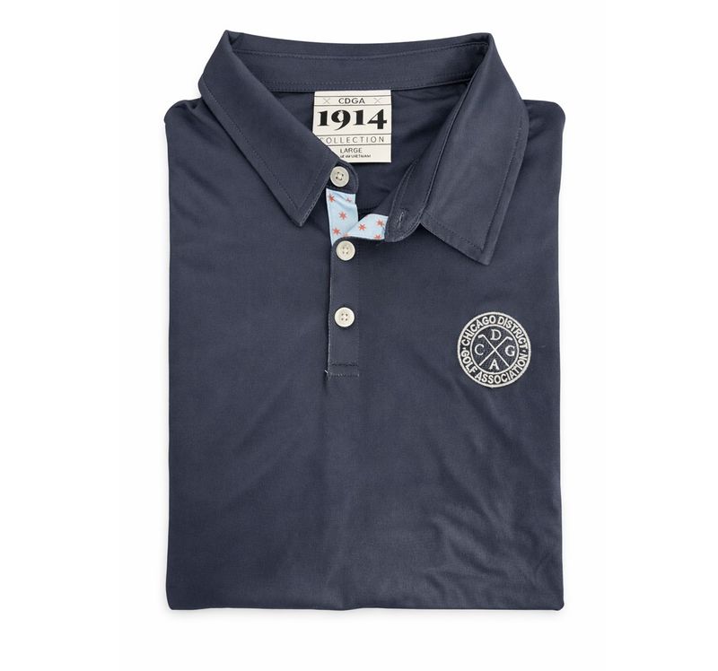 1914 Collection Navy Polo with Stars Collar