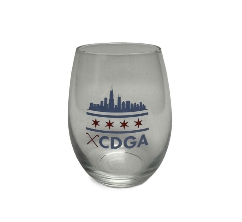 CDGA Skyline/Stars Logo Stemless Wine Glass