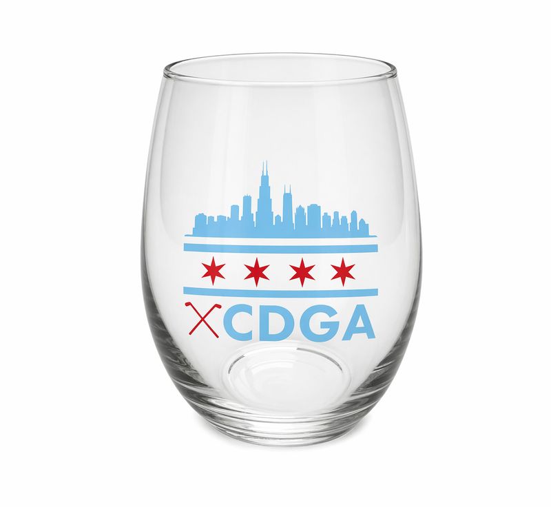 CDGA Skyline/Stars Logo Stemless Wine Glass