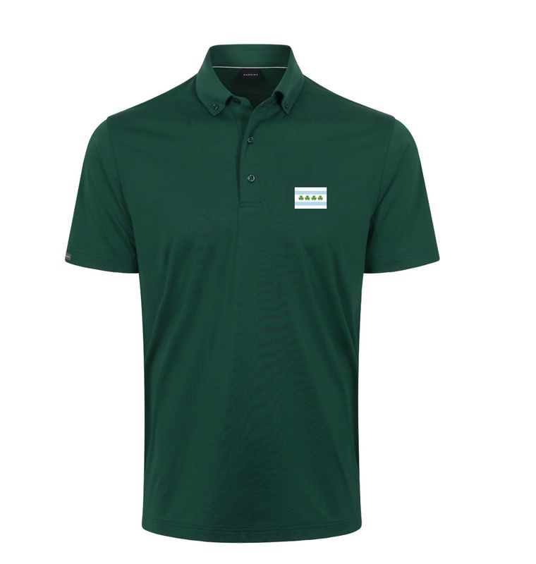 Player Pique Performance Polo, Shamrock/Chicago Flag