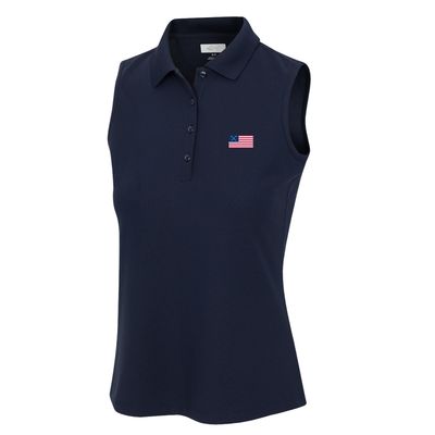 Women's Freedom Micro Pique Sleeveless Polo, Navy
