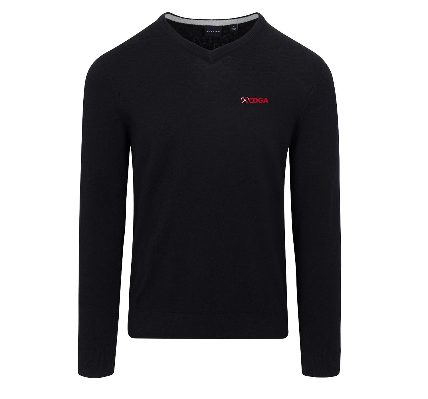 Dunning CDGA Candy Cane Monaco V-Neck Sweater
