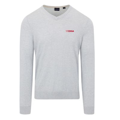 Dunning CDGA Candy Cane Monaco V-Neck Sweater
