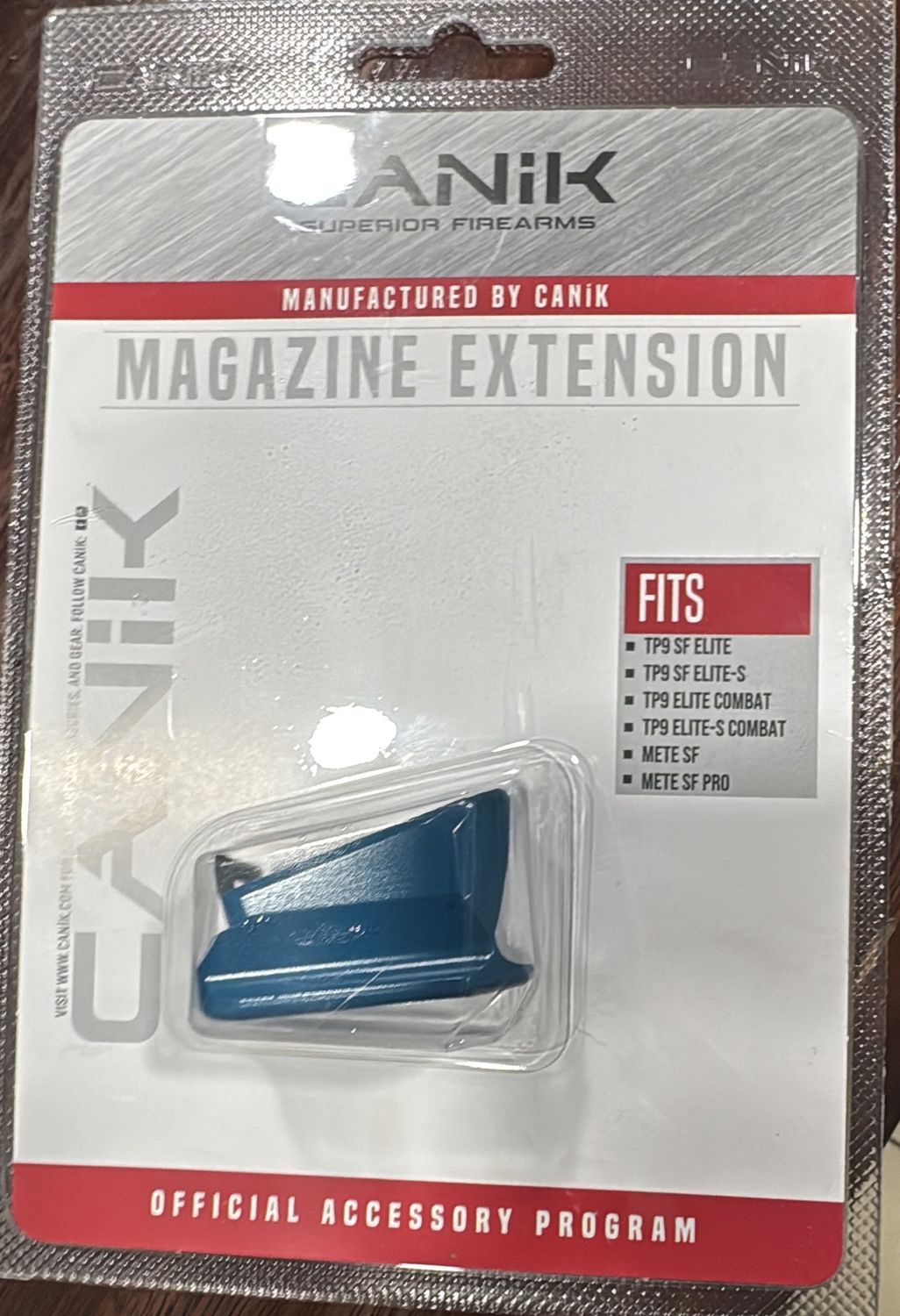 CANIK STANDARD ALUMINUM +3 MAGAZINE EXTENSION BLUE 