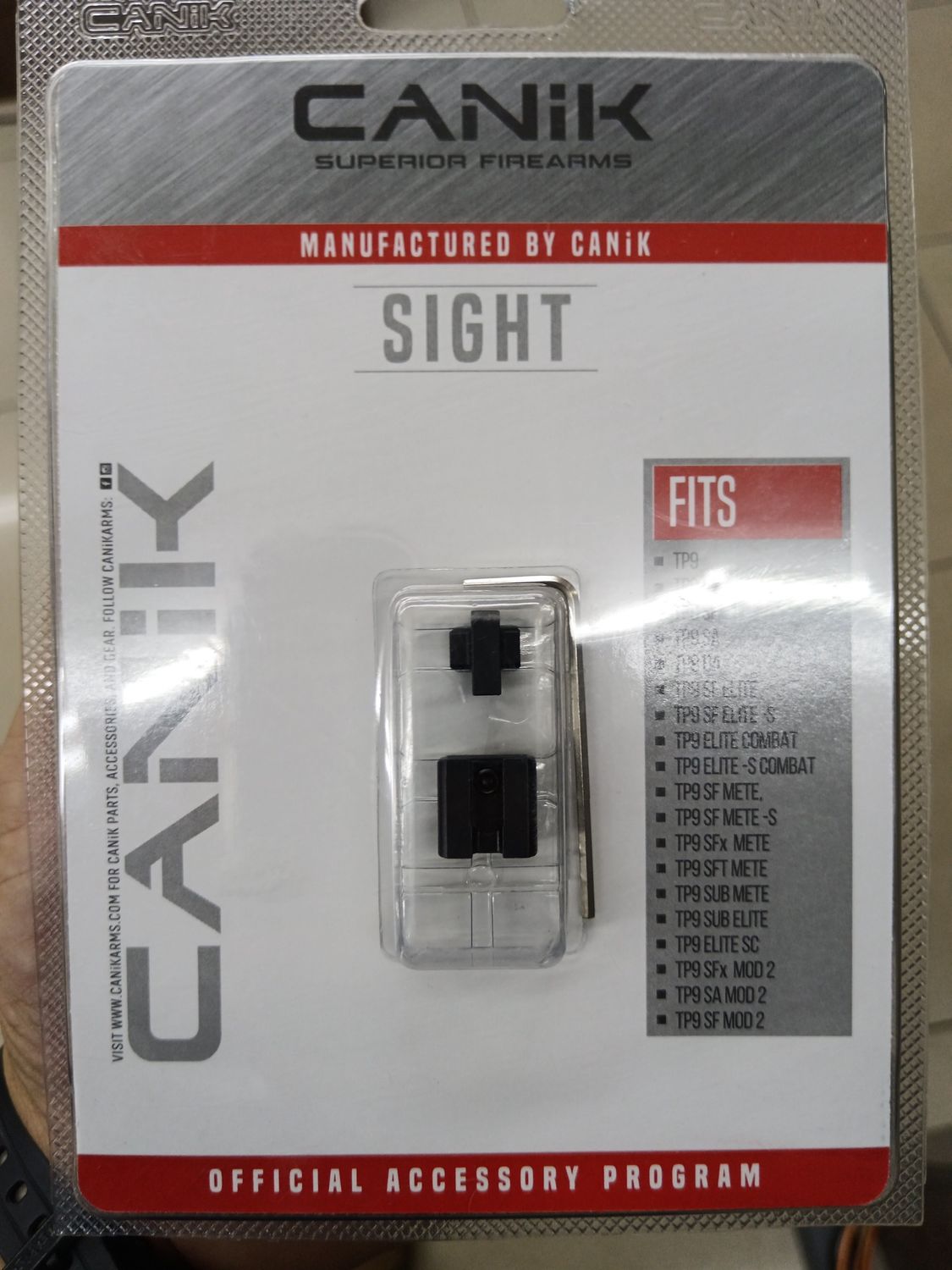 CANIK WHITE DOT FRONT SIGHT &amp; SERRATED TACTICAL RE