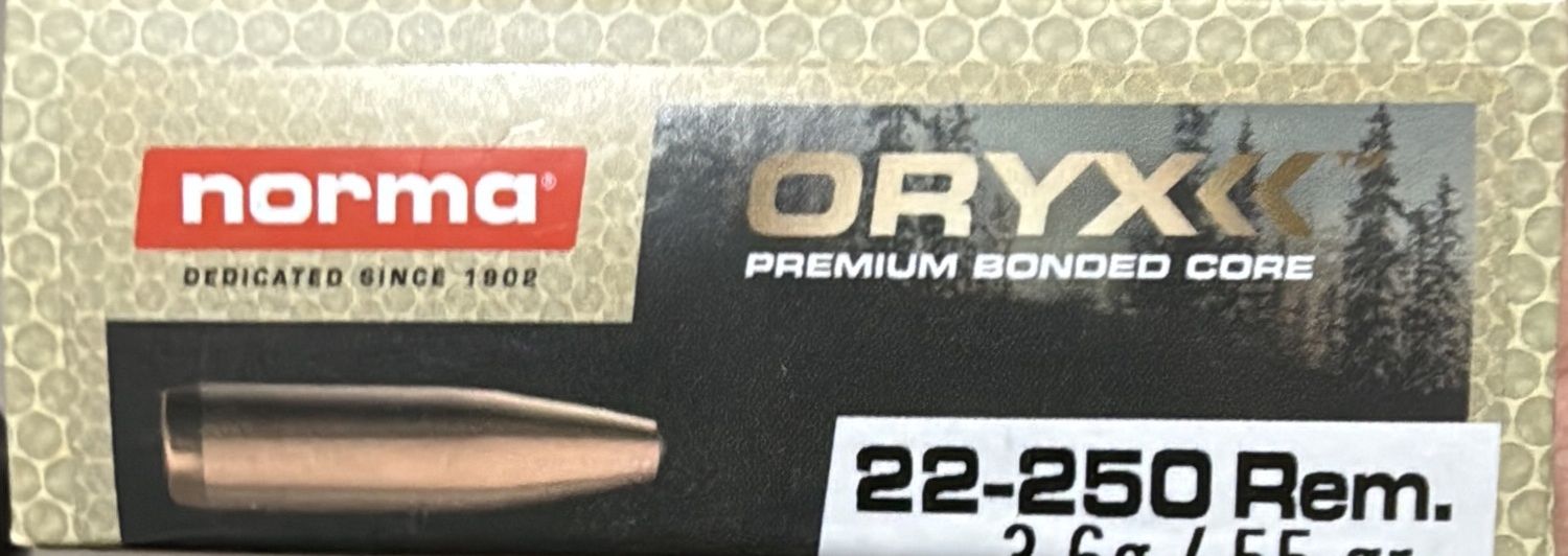 NORMA AMMO .22-250 REM 55gr ORYX (20)