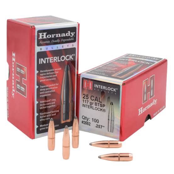 HORNADY BULLETS 257 117GR INTERLOCK BTSP(100)