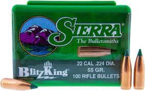 SIERRA 22 CAL BULLETS 55GR VARMINTER